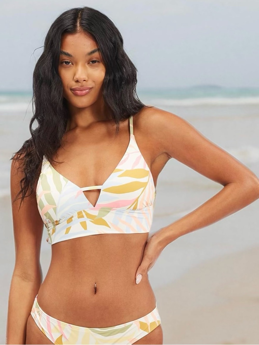 Billabong floral strappy bikini top